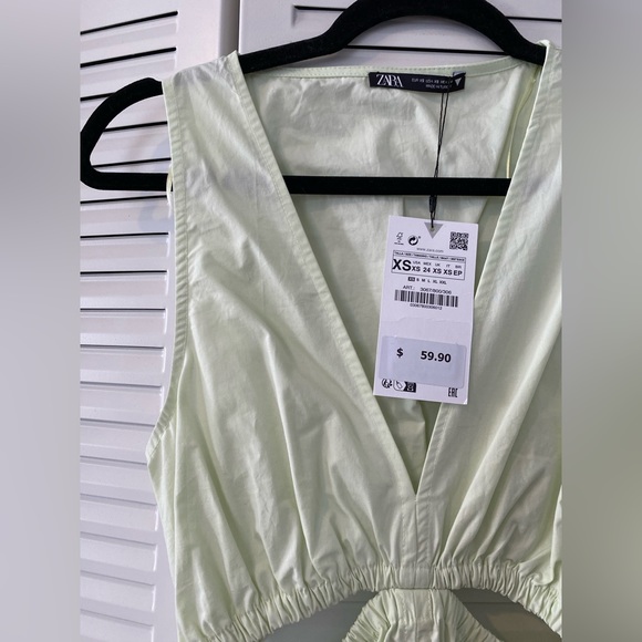 Zara NWT Cut Out Gabardine Midi Dress - Picture 2 of 5